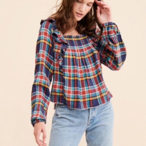 NWT Free People We The Free Siena Plaid Pullover - Picture 1 of 8